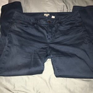 Charcoal blue cotton ankle pants